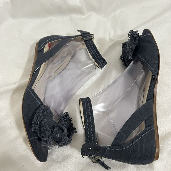 Vera Wang Lavender Shoes Womens 6 Sandal Flats Ankle Strap Fringe Bow Fashion - Picture 8 of 10